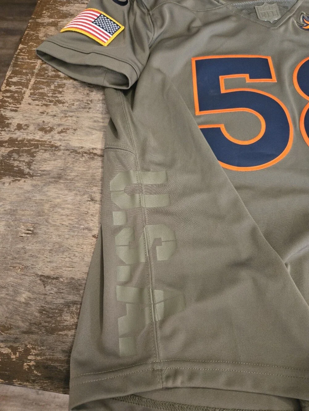 Denver Broncos Kids' Salute to Service Jersey - Olive/Orange